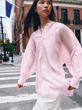 ZARA FLOWY RAMIE SHIRT ZW COLLECTION